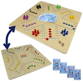 XXL Tock Brettspiel mit Karten beidseitig bespielbares Spielbrett