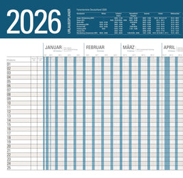 XXL Urlaubsplaner 2026 großer Personalplaner mit Ferientermin im Kalenderkopf