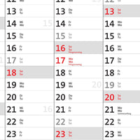 XXL Wandkalender 2027 als Plakatkalender mit roten Feiertagen