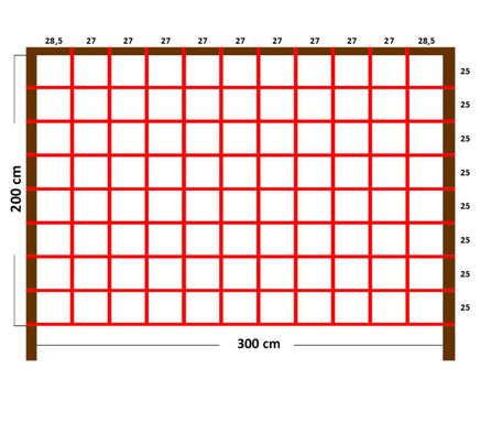 Zubehör Spielturm XXL Kletternetz ROT 300 x 200 cm Maße