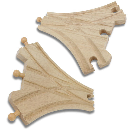 Zubehör für klassische Holzeisenbahn- 2x 3er Weiche 17cm