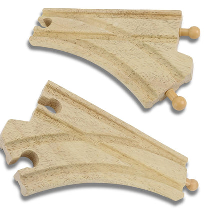 Zubehör für klassische Holzeisenbahn- 2x Abzweig links/rechts 16cm