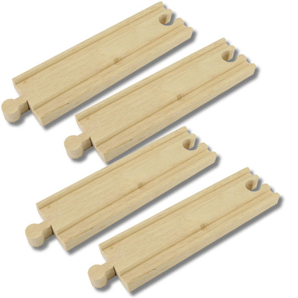 Zubehör für klassische Holzeisenbahn- 4x Gerade Schienen 16cm