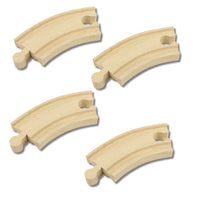 Zubehör für klassische Holzeisenbahn- 4x Kurven kurz 9cm