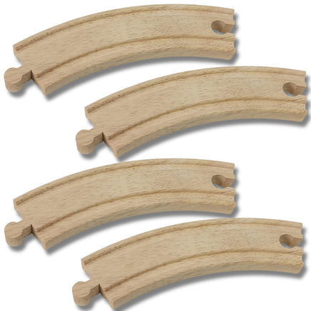 Zubehör für klassische Holzeisenbahn- 4x Kurven lang 17cm