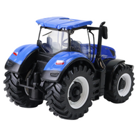 blaues Modellauto eines New Holland T7.315 HD in Heckansicht