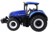 blaues Modellauto eines New Holland T7.315 HD in Seitenansicht