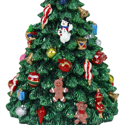 kleiner drehender Weihnachtsbaum mit Spieluhr- Detailansicht 2