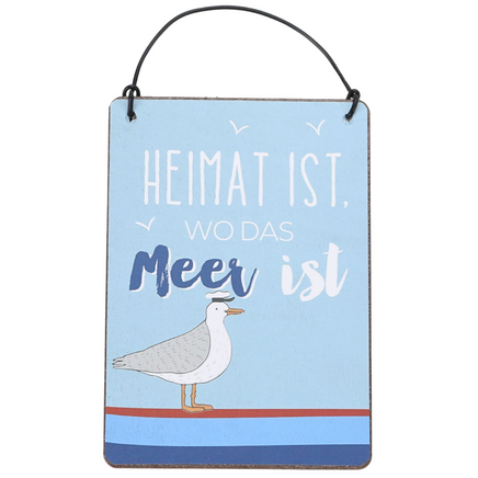 maritime Schilder mit Spruch Heimat ist, wo das Meer ist.