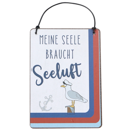 maritime Schilder mit Spruch Meine Seele braucht Seeluft