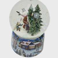 Schneekugel mit Spieluhr Schneemann Hörbeispiel, Lied "Leise rieselt der Schnee"