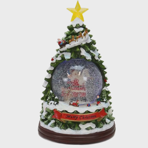 Schneekugel mit Spieluhr & Schneewirbel "Weihnachtsbaum" Hörbeispiel