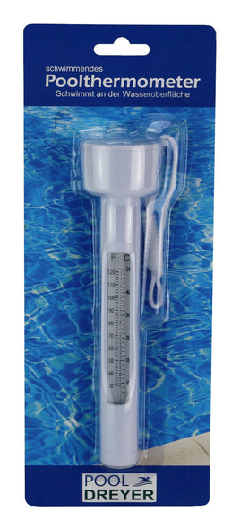 schwimmendes Poolthermometer mit Schnur weiß