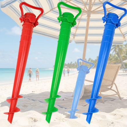 stabiler Sonnenschirmhalter zum Eindrehen in den Sand in 3 Farben