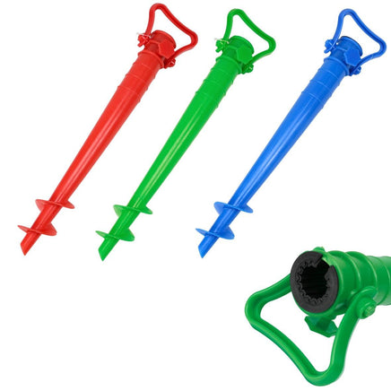 stabiler Sonnenschirmhalter zum Eindrehen in den Sand in 3 Farben