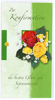 Glückwunschkarte zur Konfirmation mit Blumen Karte Konfi Grußkarte mit Umschlag