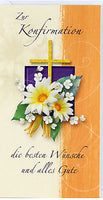 Glückwunschkarte zur Konfirmation mit Blumen Karte Konfi Grußkarte mit Umschlag