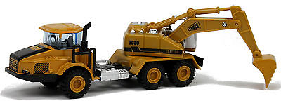 3er Set Modellauto Baustellenfahrzeuge- Schaufelbagger mit Funktion