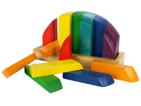 Bauklötze Regenbogen Bausteine bunte Farben im Set aus Holz farbig