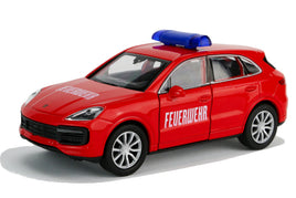Feuerwehr Porsche Cayenne Turbo Modellauto Welly rot 12cm Modell Auto 1:42