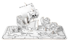 Calafant Party- Set Pirat Kartonmodell Bausatz- zusammenstecken anmalen spielen