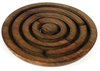 Holz Labyrinth Geduldspiel mit 3 Kugeln Ø 12,5cm Holzlabyrinth Geduldsspiel