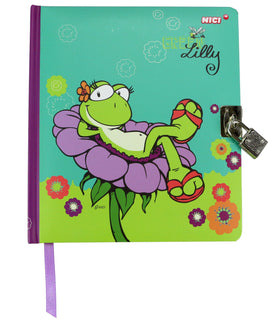 NICI Tagebuch Frosch Green Lilly 35459 Kinder Notizbuch mit Schloss abschließbar