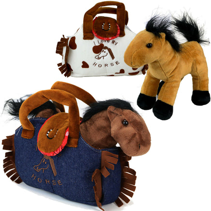 Kuscheltier Pony in der Tasche