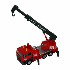 Modellauto Autokran rot mit Licht & Sound 15cm- ausgefahren