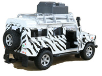 Modellauto Landrover Defender Safari mit Licht & Sound 14cm- mit öffnenden Türen