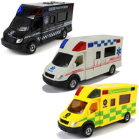 Modellauto verschiedene Einsatzfahrzeuge 18cm- 3 Sparset Rettungswagen/ Polizei/ Ambulanz