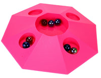 Murmelspiel mit Teller & 10 Murmeln pink