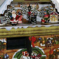 Premium Adventskalender-Haus mit Spieluhr und beweglichen Figuren