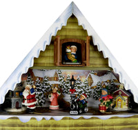 Premium Adventskalender-Haus mit Spieluhr und öffnendem Dachfenster