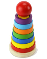 Steckspiel Ringpyramide bunt aus Holz