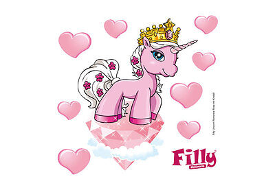 Wandtattoo Kinderzimmer Filly Einhorn- Romance Rose rosa