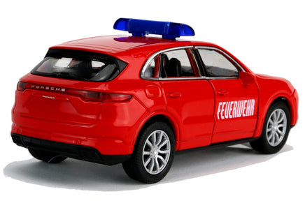 Welly Modellauto Feuerwehr Porsche Cayenne Turbo- Rückansicht