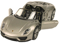 Welly Modellauto Porsche 918 Spyder Cabrio silber grau 12cm