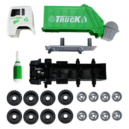 XL Modellauto Müllwagen 34-teilig zum Schrauben 27cm- zusammengebaut- zerlegt