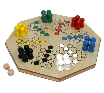 XXL Ludo Brettspiel 2-seitig für 4 & 6 Spieler- Variante 6 Spieler