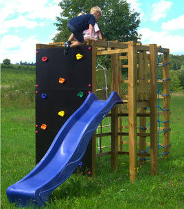 XXL Rutsche mit Klettergerüst Kletternetz | Spielturm