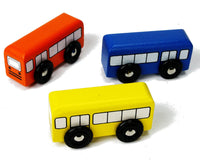 Zubehör für Holzeisenbahn-3er Set Busse