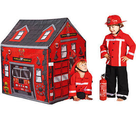 Feuerwehr Spielzelt Haus Fire Station Spielhaus für Kinder Feuerwache Indoor