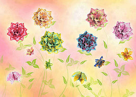Florentine Faltblätter Blume Mille Fleurs Blütenball Origami 4 Farben 3 Größen