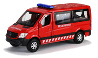 Feuerwehr Sprinter Mercedes Benz MTW Transporter Modellauto Welly rot 12cm