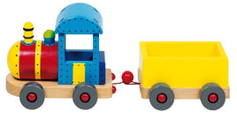 Holzeisenbahn CANYON Lok mit Anhänger 37 cm aus Holz Spielzeug Eisenbahn ab 2 J.