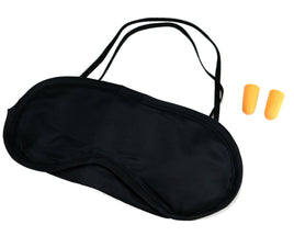 Travel Premium Reiseset Schlafmaske mit 2 Ohrenstöpsel Reise Maske Ohrstöpsel