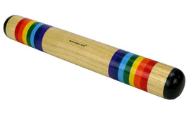 Regenstab aus Holz Regenmacher mit Regenbogen Farben bunt Musikinstrument Rassel
