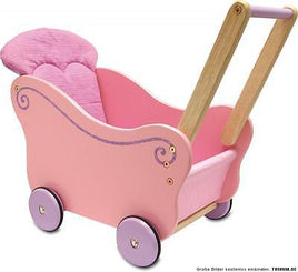 IŽm Toy rosa Puppenwagen mit Wendekissen im Schiebewagen pink gummierte Räder